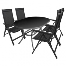 5tlg.Gartengarnitur Alu Glasplatte 140x90cm Bild 1