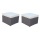Gartenhocker Polyrattan Dunkelbraun Creme Bild 1