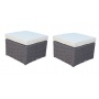 Gartenhocker Polyrattan Dunkelbraun Creme Bild 1