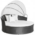 Polyrattan Gartenliege Sonnendach Bild 1