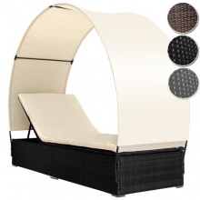 Polyrattan Gartenliege mit Dach Bild 1