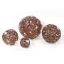 4er-Set Dekokugeln Gartenkugel *Leaves* Metall braun - D10/14/18/25cm Bild 1