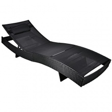 Rattan Gartenliege schwarz Bild 1