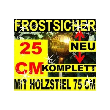 Gartenkugel 25 cm, Gartenkugel KOMPLETT MIT HOLZ-STIEL Bild 1