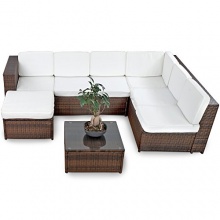 XINRO 19tlg.Gartenlounge Polyrattan braun Bild 1