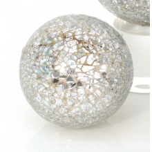 Dekokugel *Mosaiko* Deko Kugel Gartenkugel Kugel Mosaik Glas - Silber - D8,6cm Bild 1