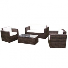 Gartenlounge Sitzgruppe Rattan brown Bild 1