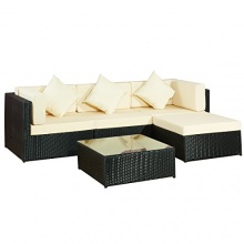 Gartenlounge Mbel schwarz beige Bild 1