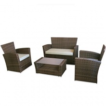 Gartenlounge Polyrattan braun Bild 1