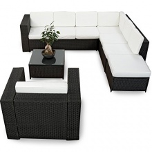 XINRO Gartenlounge 23tlg.Polyrattan schwarz Bild 1