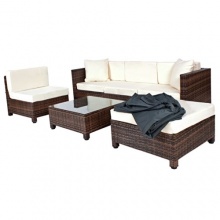 TecTake Gartenlounge braun Bild 1