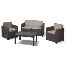Allibert Gartenlounge Rattanoptik Kunststoff braun Bild 1