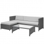 [casa.pro] Gartenlounge Polyrattan hellgrau Bild 1