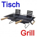 Tischgrill Metall Holzgriffe und Stahlsockel, Barbeque (LHS) Bild 1