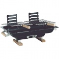 Hibachi BBQ Tischgrill aus Stahlblech, mit 2 Grillflchen, 47 x 26 cm  Bild 1