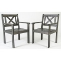 2tlg. Set taupe grau Holz Gartensthle Bild 1