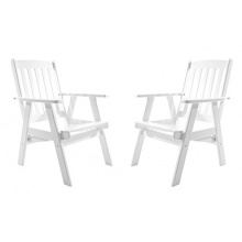Ambientehome Gartensthle Massivholz Wei 2tlg. Set Bild 1