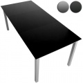 Gartentisch Aluminium Hellgrau Schwarz 190x87cm Bild 1