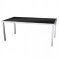 Gartentisch 180x90cm Silber Schwarz Bild 1
