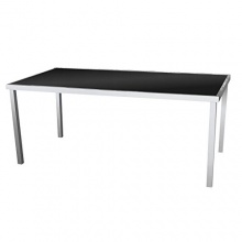 Gartentisch 180x90cm Silber Schwarz Bild 1