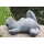 Steinfigur Frosch liegend Steinguss Schiefergrau Bild 1