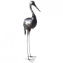 Kranich 23x16x87cm Metall silber antik Optik Dekoration Bild 1