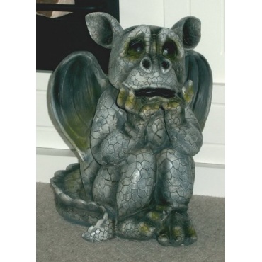 Drachen ist ngstlich Drache Deko Garten Figur Gartenfigur Skulptur Gargoyle Bild 1