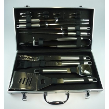 17-teiliges Grillbesteck Set, Alu Koffer von BBQ Bild 1