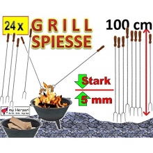 24er lange 1 m Grillspiee mit Grillgabel von BTV Bild 1