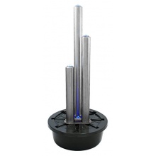 121cm/100cm Sulenbrunnen aus gebrstetem Edelstahl mit LED-Beleuchtung Bild 1