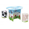 Krooom,Tisch mit 2 Hockern Bauernhof Kindersitzgruppe  Bild 1