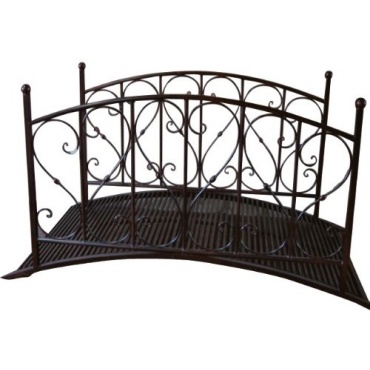 Gartenbrcke mit Gelnder, Metall, Rost-Optik, Gartendekoration, Metallbrcke Bild 1