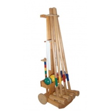 Bex Krocket-Set mit 4 Schlgern und Transportkarren Bild 1