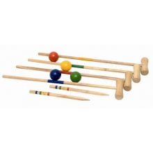KROCKET KRICKET SET 4 SPIELER 21tlg. HOLZ Kinderland Bild 1