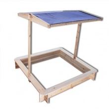 Sandkasten Sandkiste mit Dach verstellbar Holz, I.C.S. Bild 1