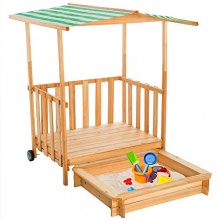 TecTake Sandkasten mit Dach Spielhaus Sankiste Bild 1
