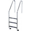 Poolleiter Edelstahl Classic 4 stufig Eichenwald Bild 1