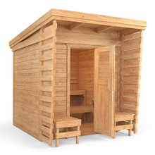 ISIDOR Outdoorsauna Gartensauna 2x2m Massivholz Bild 1