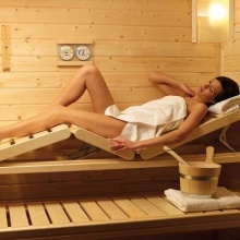 Karibu Gartensauna Wellnessliege Gr. 2 Woodfeeling Bild 1