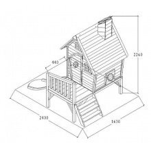 Kinderspielhaus, Rutsche, Podest, innovative24 Bild 1