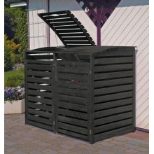 Mülltonnenbox aus Holz Vario III für 2 Tonnen,PROMEX Bild 1