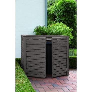 Mlltonnenbox in Holz fr zwei 120 ltr. Tonnen,RiBa Bild 1