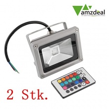 amzdeal 2 Stk. LED RGB 10W IP65 Flutbeleuchtung  Bild 1