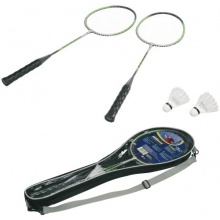 HUDORA Badmintonset 2 ALU-Schläger Tasche 2 Federbälle Bild 1