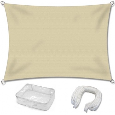 Sonnensegel Rechteck 2x3 HDPE CelinaSun sand beige Bild 1