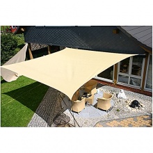 BUSDUGA Sonnensegel 6x4m Rechteck beige Bild 1