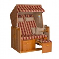 Strandkorb Nordsee Deluxe BUB bordeaux-natur karierter  Bild 1
