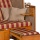 Strandkorb Nordsee Deluxe BUB bordeaux-natur karierter  Bild 5