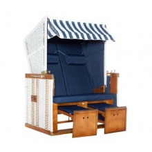 Nordsee Strandkorb Borkum blau/ weiss Bild 1