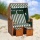 Strandkorb Nordsee grn-weiss Geflecht natur Bild 2